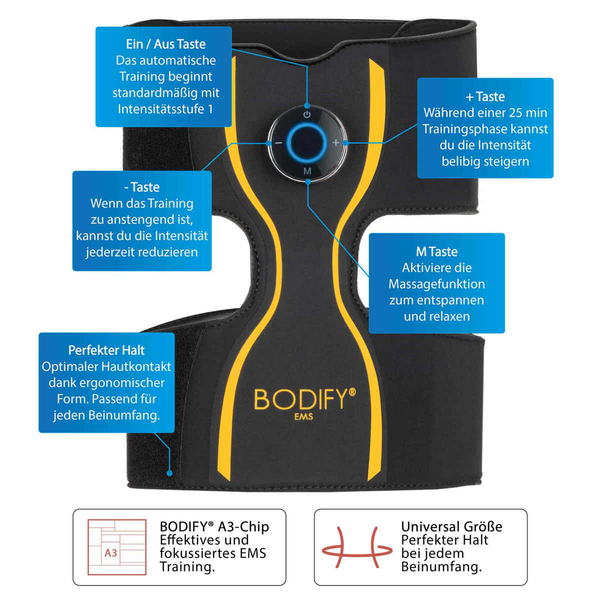 Bodify® EMS Beintrainer Pro | EMS Bein Trainer für Zuhause – BODIFY
