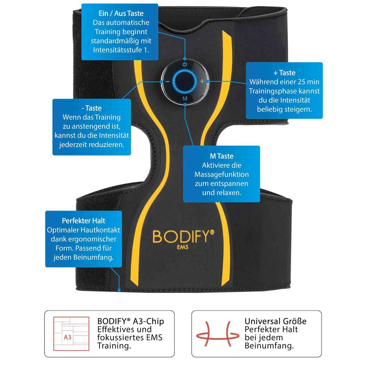 Bodify® EMS Beintrainer Pro | EMS Bein Trainer für Zuhause – BODIFY